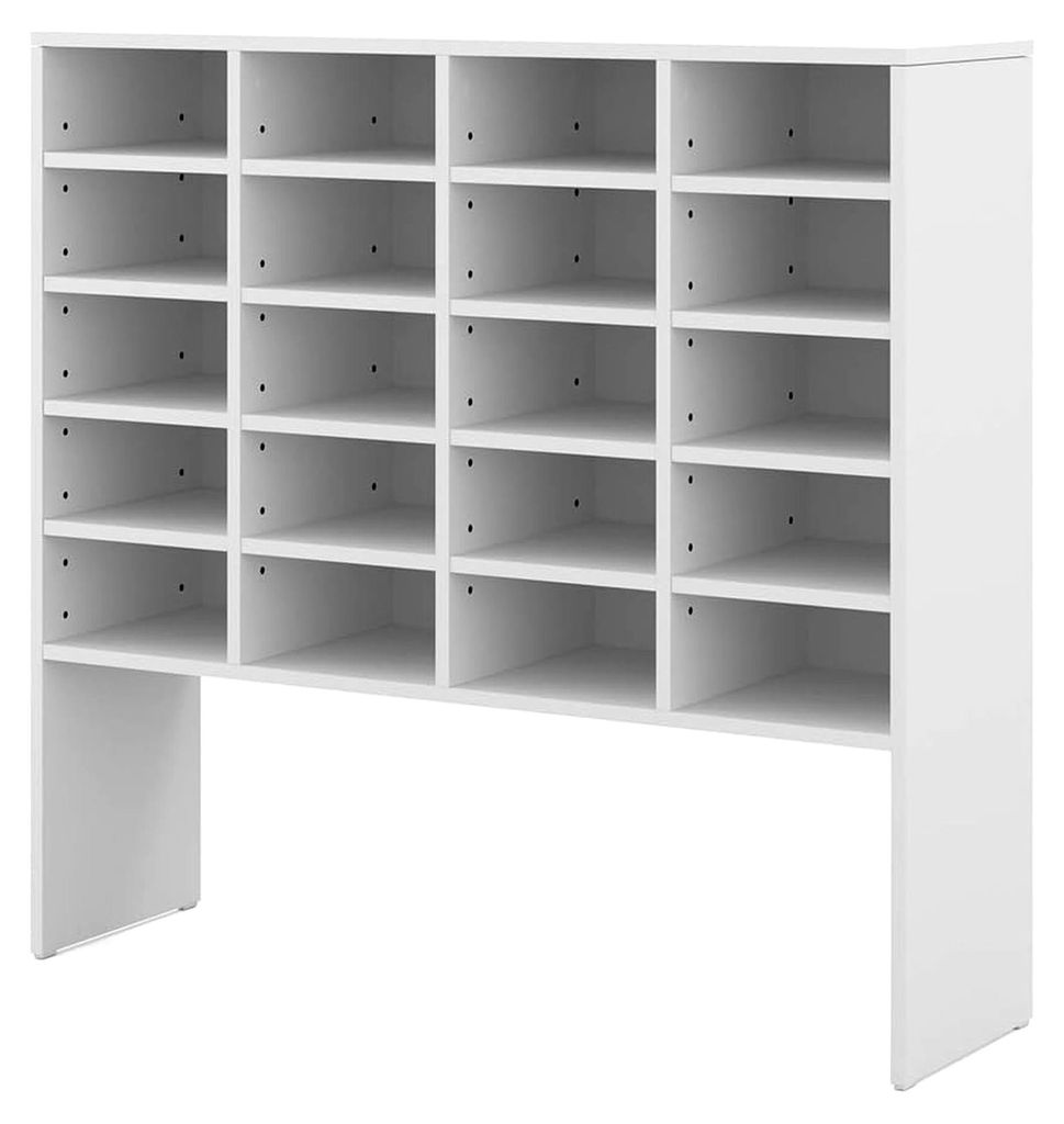 Schuhschrank Hermia, Weiß, 104 x 99 cm, zur Schuhaufbewahrung mit 20 offenen Einlegeböden