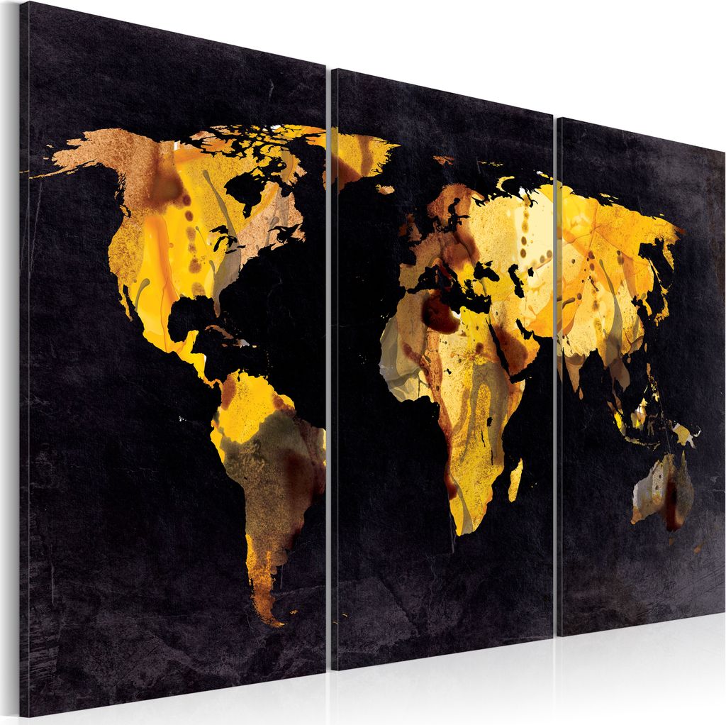Modernes Wandbild 020113- 46 (120x80) - 3 Teilig Bilder Fotografie auf Vlies Leinwand Foto Bild Dekoration Wand Bilder Kunstdruck Weltkarte