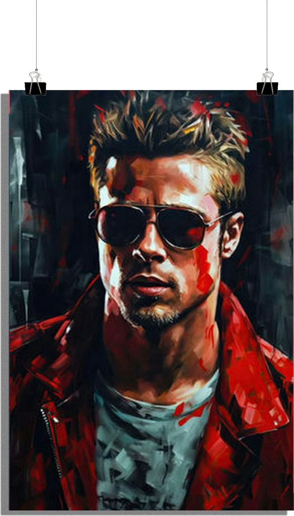 Filmposter - Brad Pitt Poster - Tyler Durden Poster - Fight Club Filmplakat Poster - 51x71cm - Perfekt zum Einrahmen