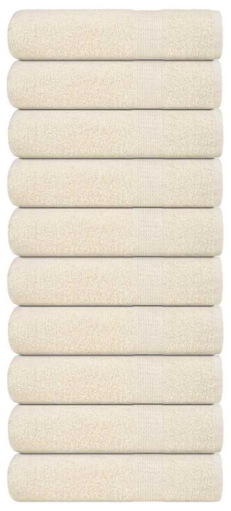 Lot de 10 serviettes crème FROGN - Fini le linge dépareillé 50x100 cm