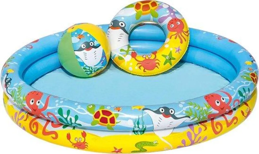 Piscine enfant toboggan 122 x 20 cm PVC renforcé et design coloré