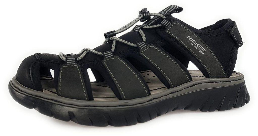 Sandales Rieker pour hommes, couleur noire, style Image du produit 