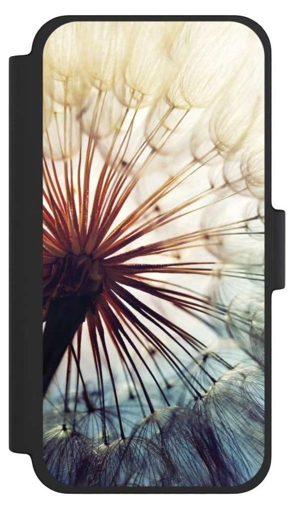 NIVOCASE Klapphülle für Apple iPhone 12 mini Handyhülle aus Kunst Leder NIVOflip schwarz Blumen Fotografie Pusteblume
