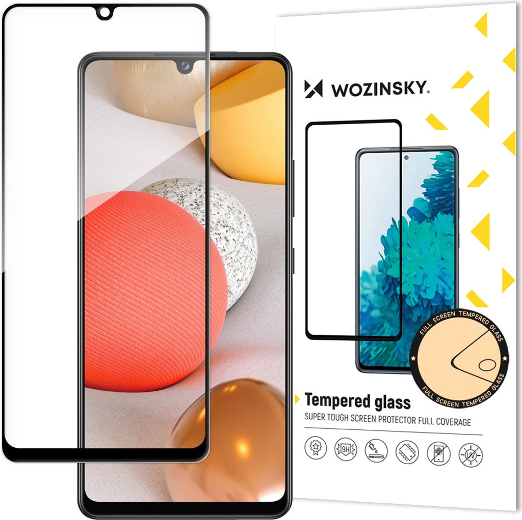 Wozinsky Super Hart Voll Kleben Gehärtetes Glas Für Bildschirm Mit Fall Freundlichen Rahmen Samsung Galaxy A42 5G Schwarz