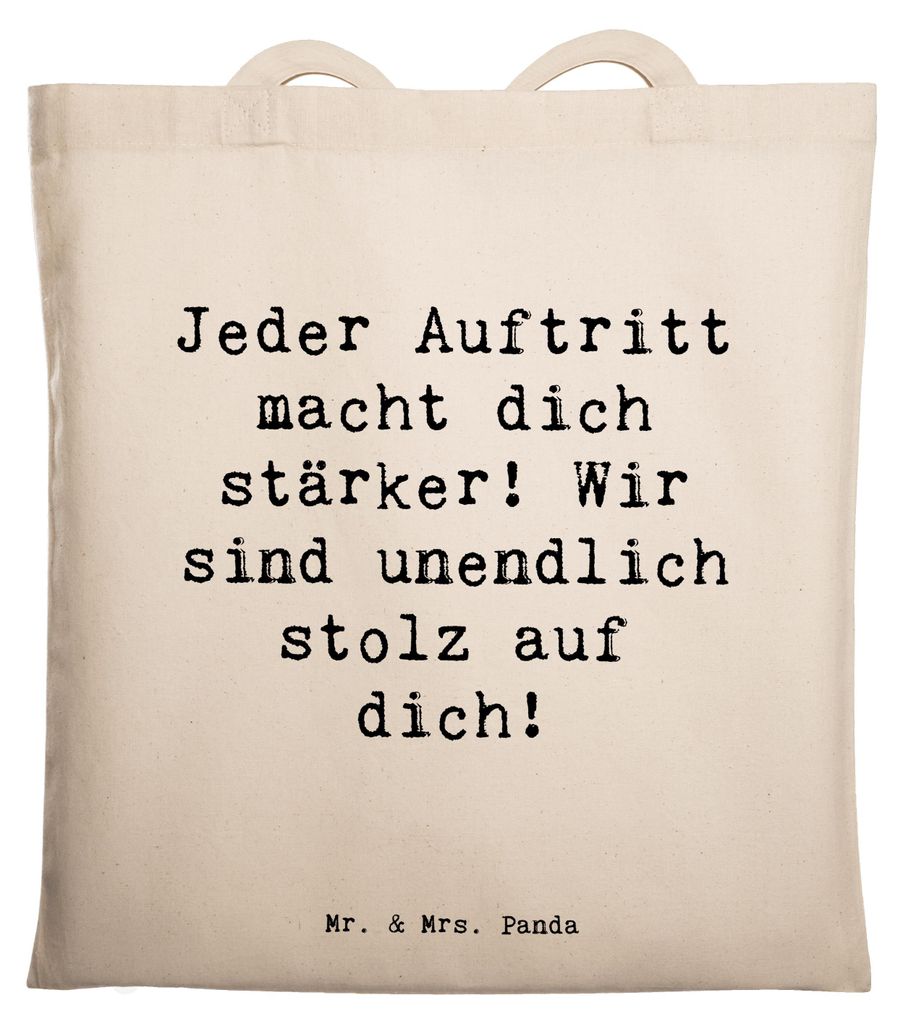 Mr. & Mrs. Panda Schultasche Spruch Vokale musikalische Auftritte meistern - Transparent - Geschenk, festival tasche, Stärke, Zuversicht, Musiklie...