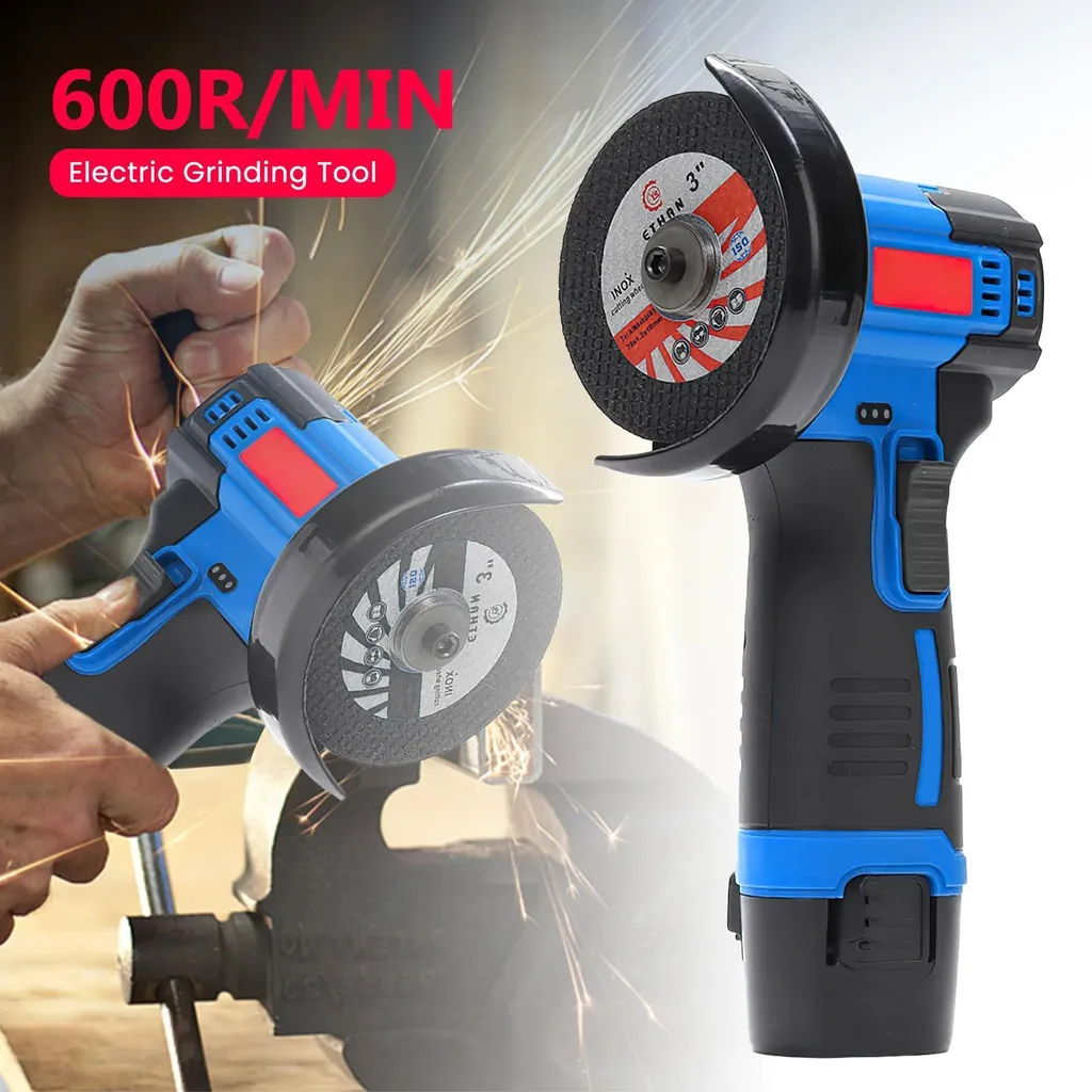 Mini meuleuse d'angle 12V Braun avec 2 batteries - Outil de coupe sans fil - 6