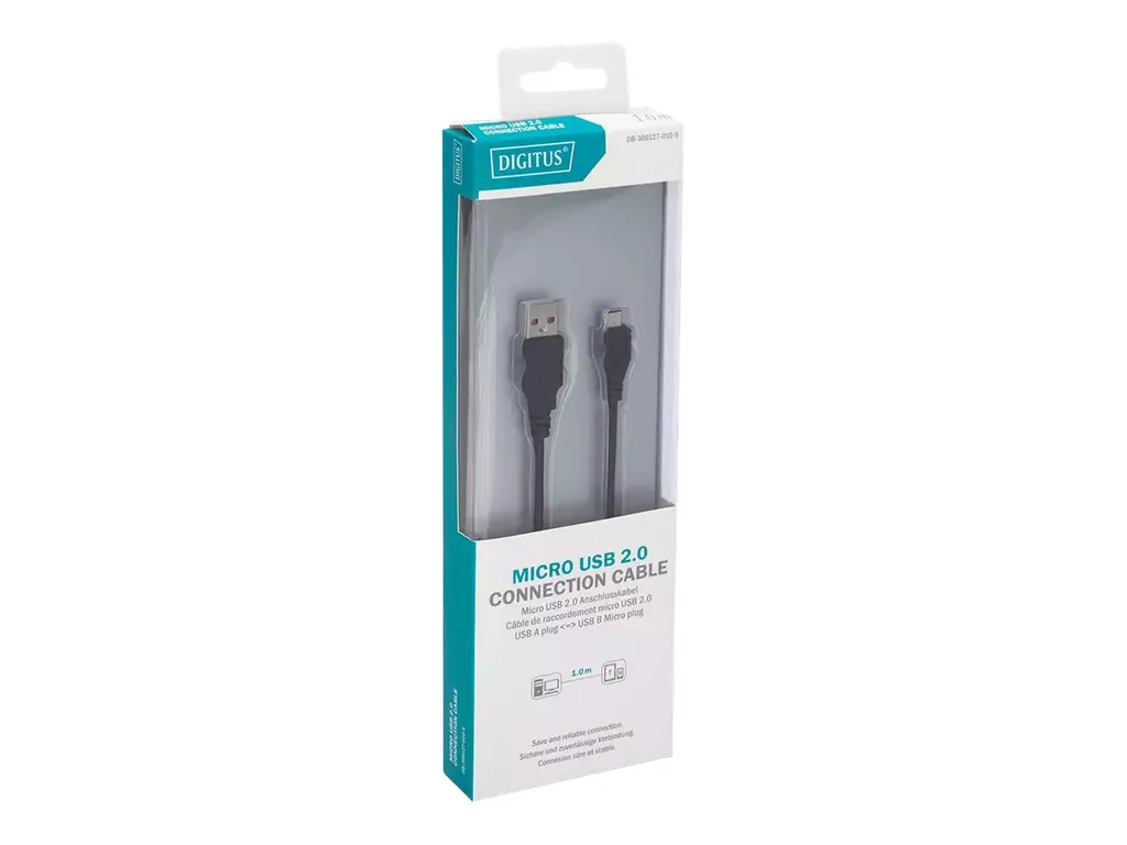 Cavo Digitus USB 2.0 Micro B 1mt Nero | Connessione Stabile e Sicura
