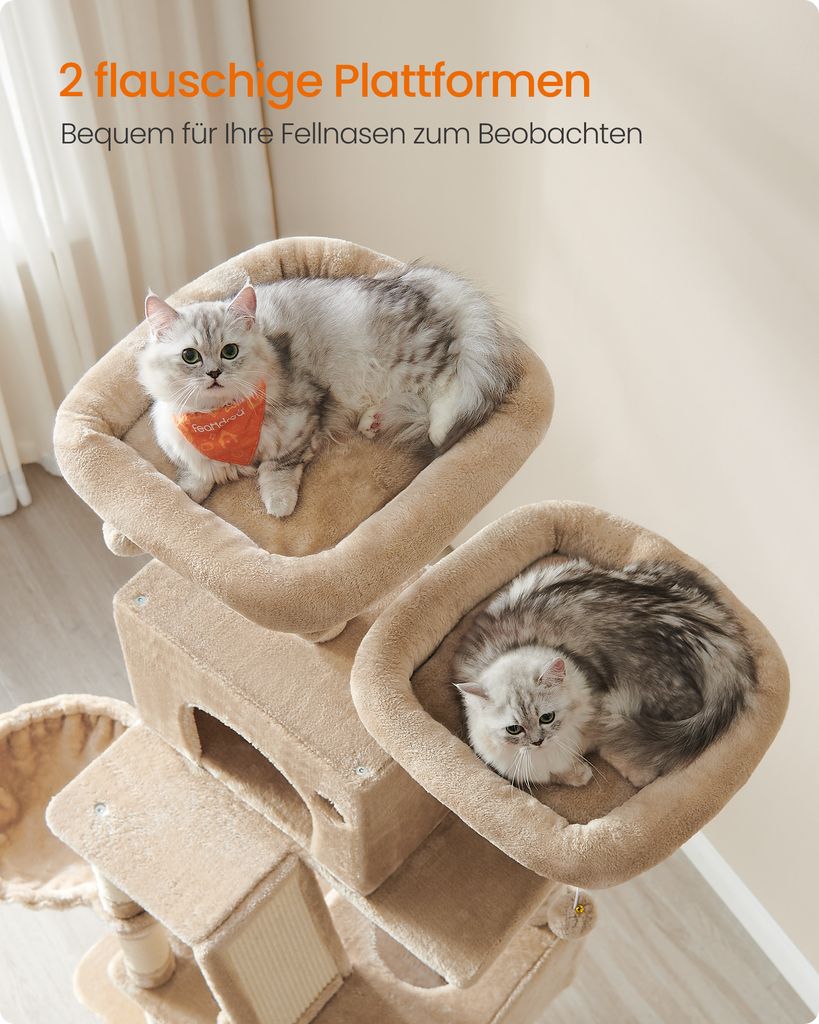 Feandrea Kratzbaum 206 cm, XXL, mit 13 Kratzsäulen, 2 Produktbild 4