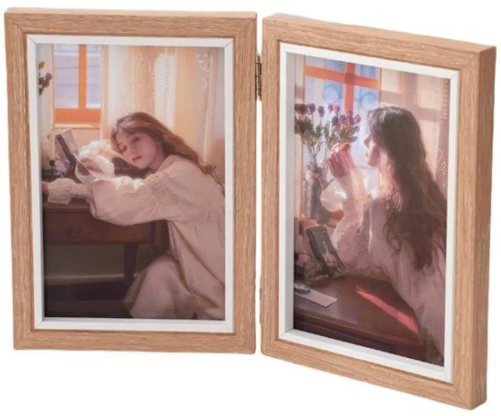 Cadre photo bois sur pied 10x15 cm - Idéal pour menu mariage et bureau zen