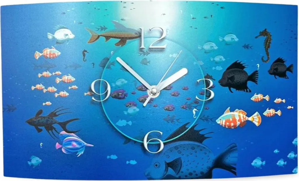 Orologio Parete Pesci 3D dixtime 3D-0111 - Idea Regalo Casa Mare