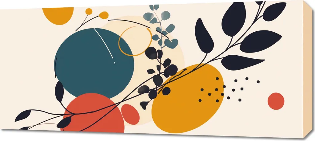 Cadre Déco Collage Nature 90x40 cm - Poster Panoramique Haute Qualité