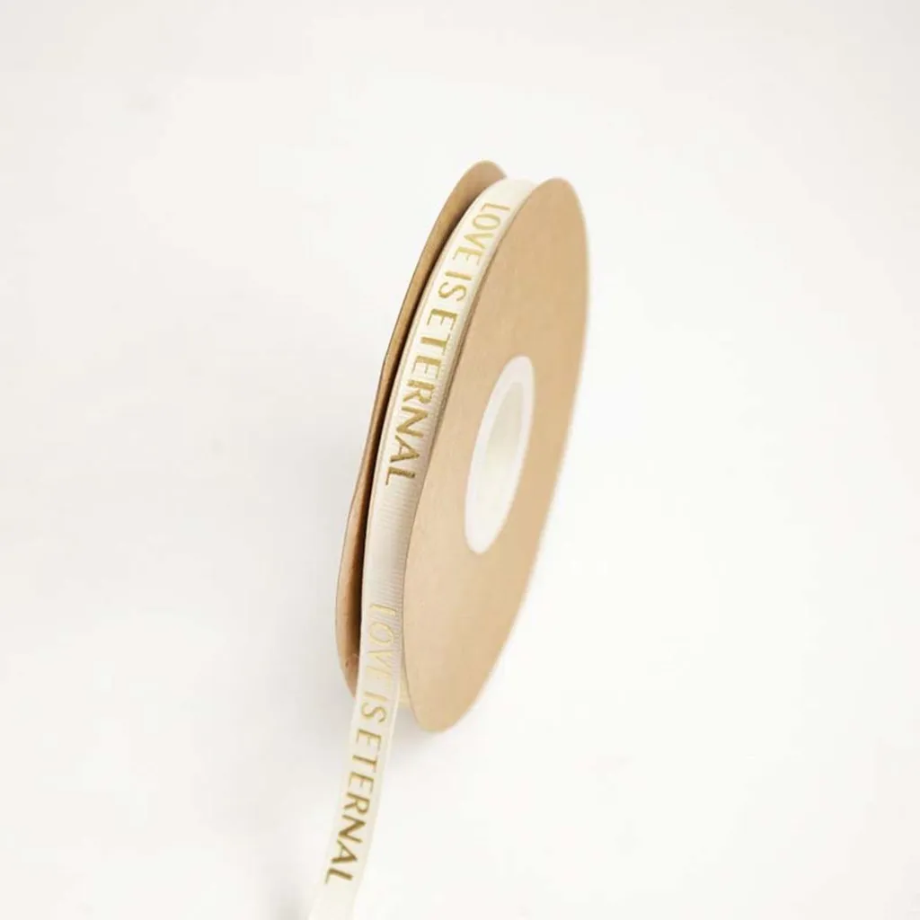 Nastro Goffrato INF Beige e Oro 1cm: 4 Rotoli per Packaging Creativo