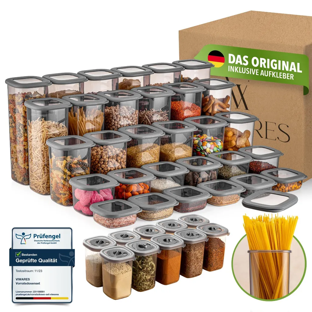 Set 42 Contenitori Alimentari Viwares: Barattoli per Cereali e Pasta