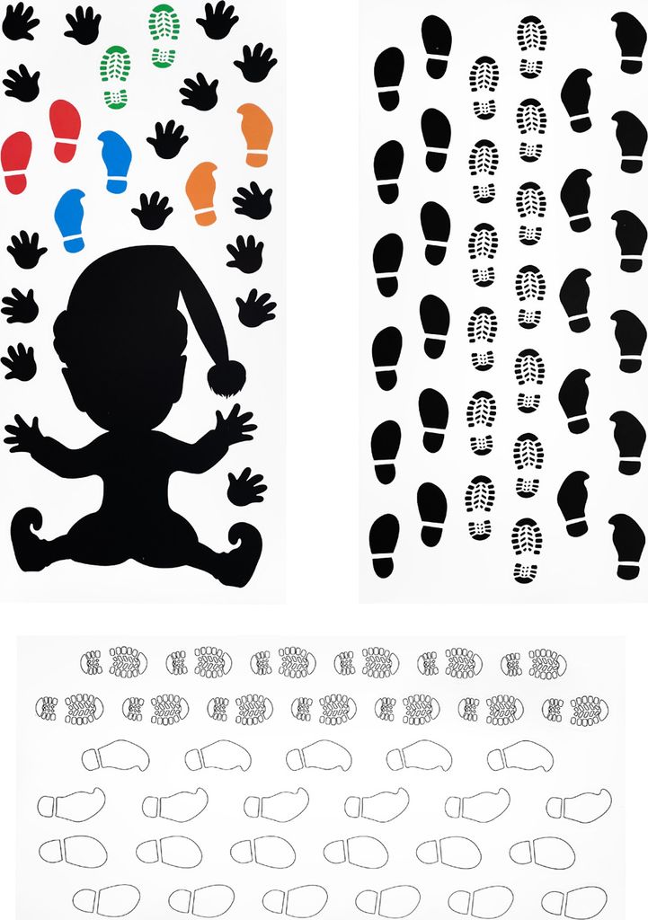 Oblique Unique Sticker Set Wichtel Hände Fußabdrücke Produktbild 