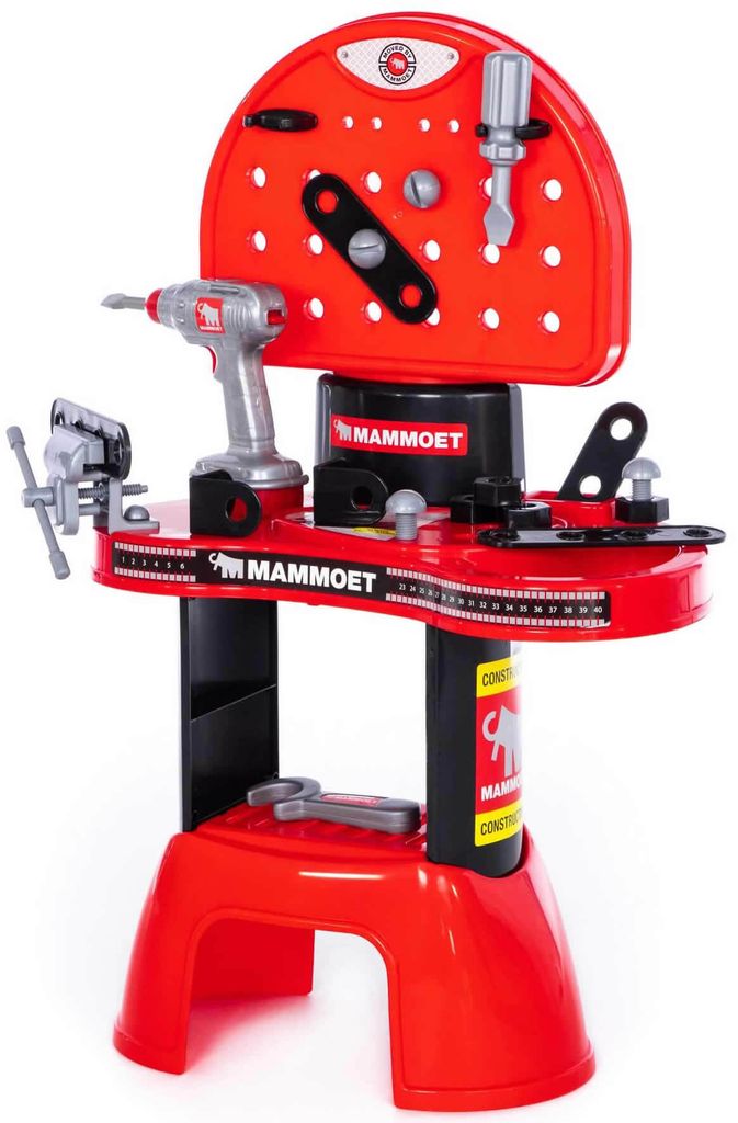 Polesie MAMMOET Werkstatt Werkbank Werkzeugbank mit Handwerker Werkzeug +3J
