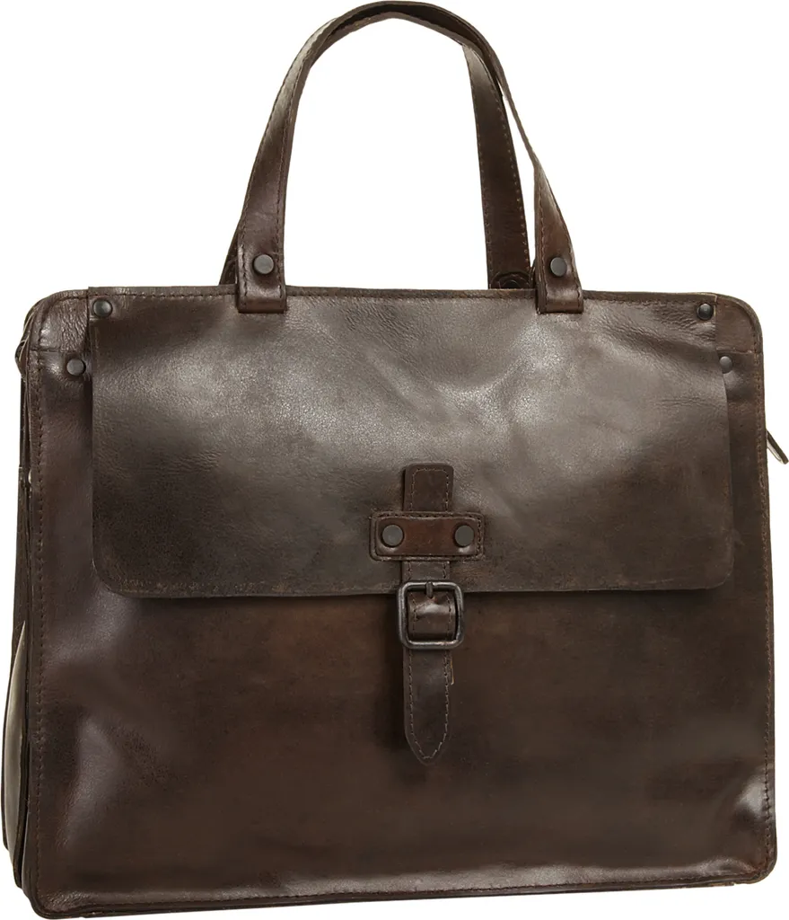Mallette Cuir Double Compartiment Aberdeen Brown Marron Foncé de Qualité - 8
