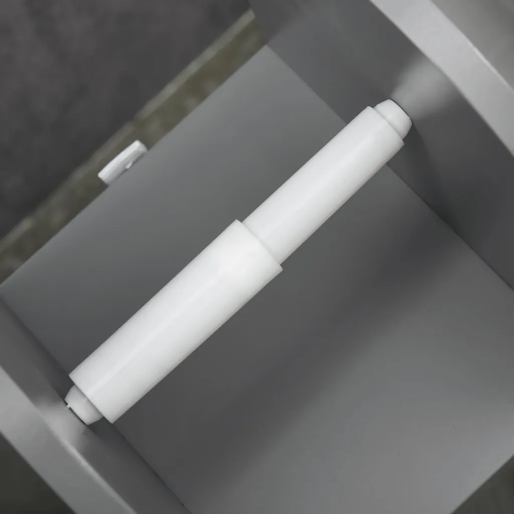 Meuble WC gain de place gris 80 cm de haut avec étagères modulables - 11