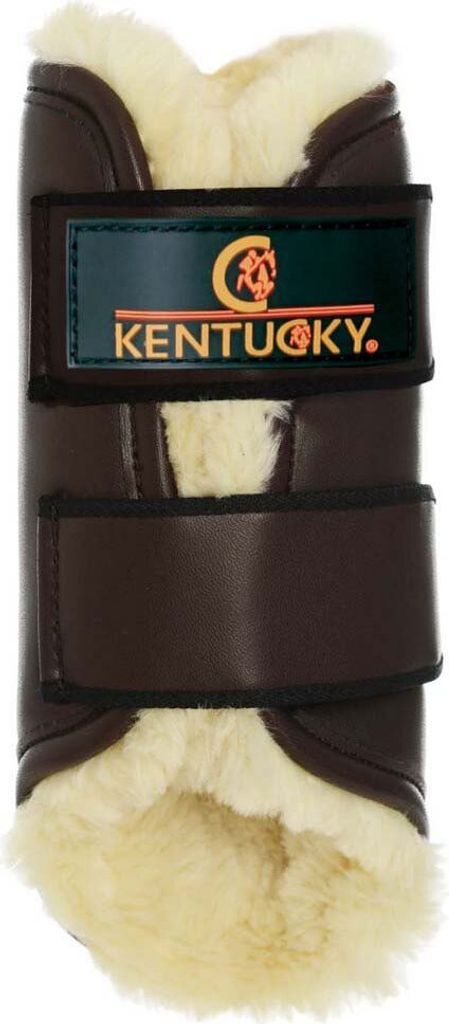 Kentucky Horsewear Lammfellgamaschen Arbeitsgamaschen Leder Vorderbein Braun
