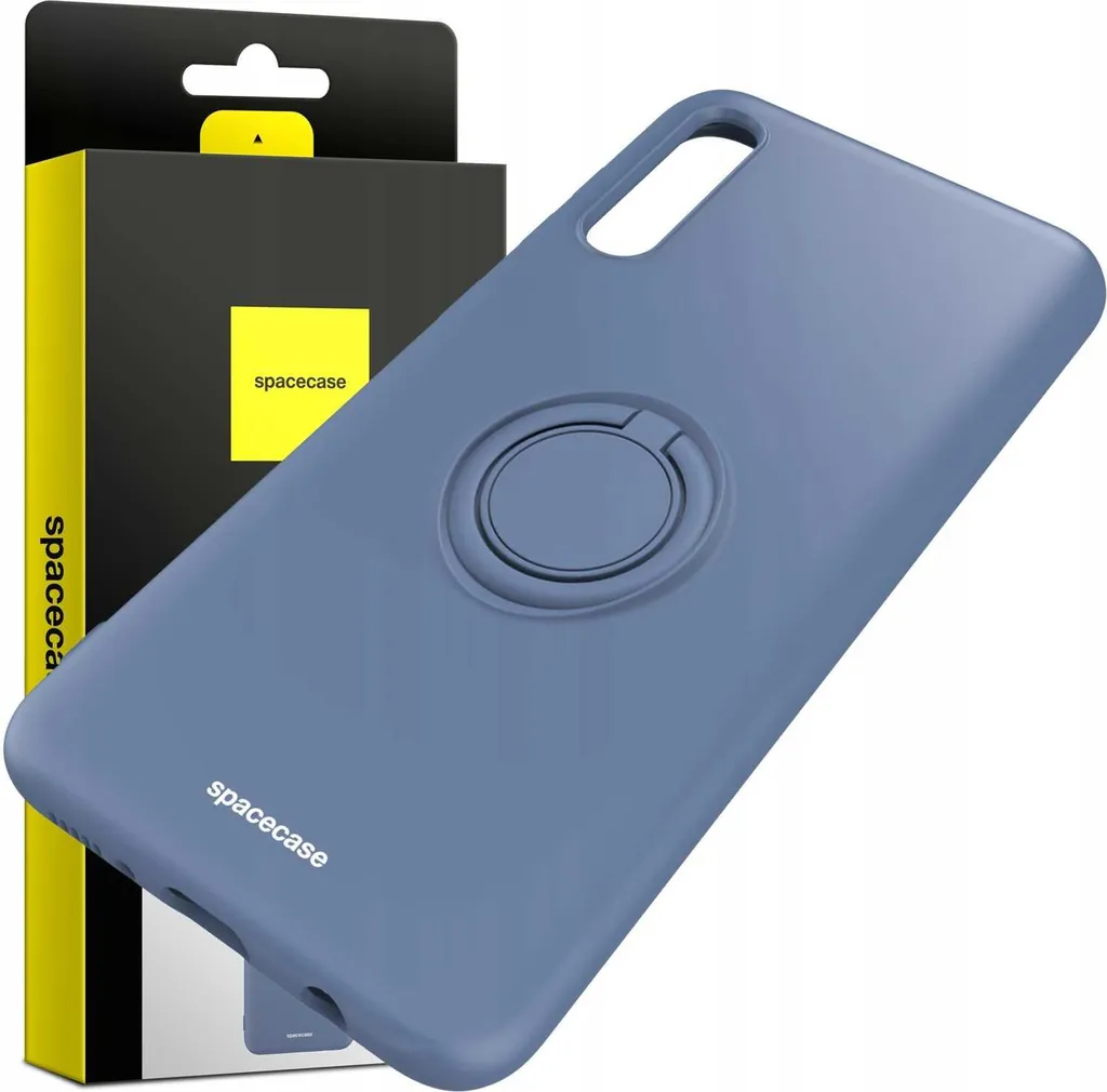 Custodia Galaxy A70 Blu Silicone SPACECASE Ring | Supporto Magnetico Auto - 8