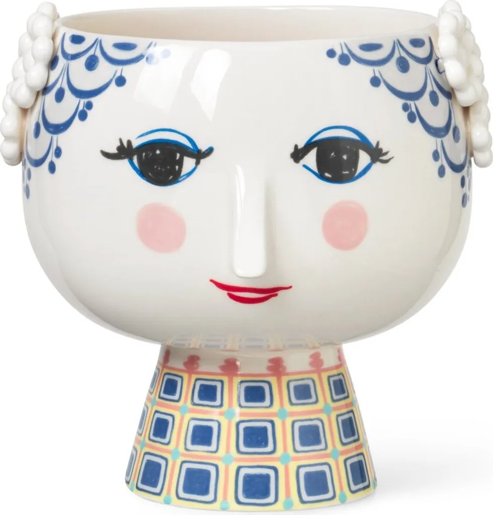 Cache-pot Eva Bjørn Wiinblad bleu Ø21 cm en céramique design scandinave