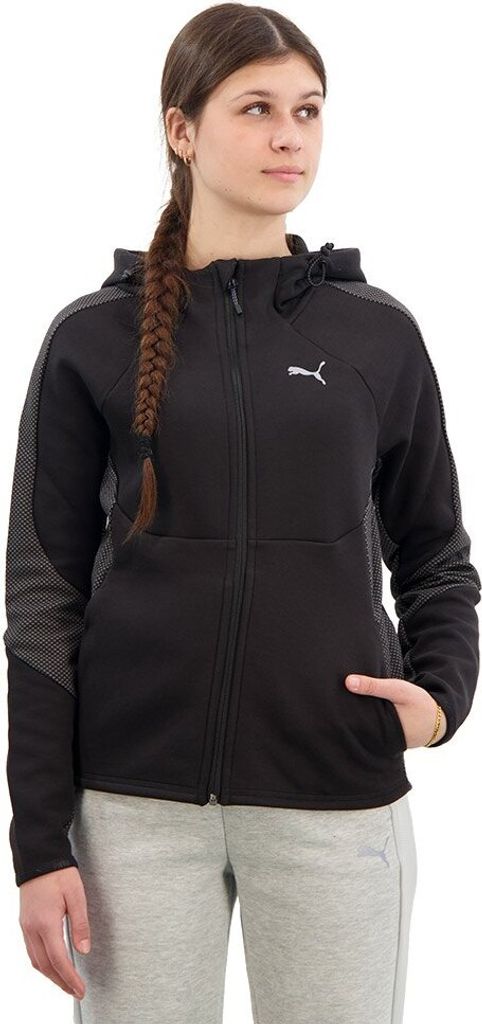 Puma Evostripe Reißverschlusspullover Schwarz S Frau Schwarz S