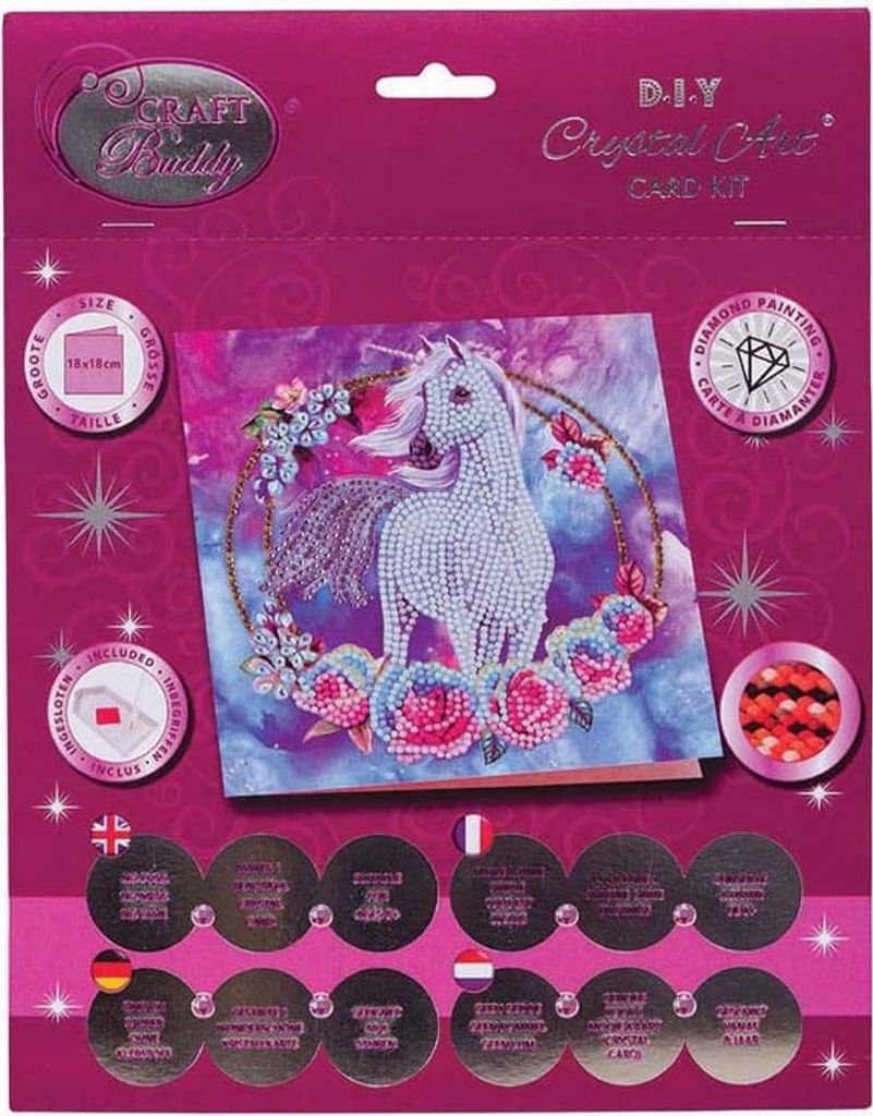 Crystal Art Card Einhorn Garland 18x18cm