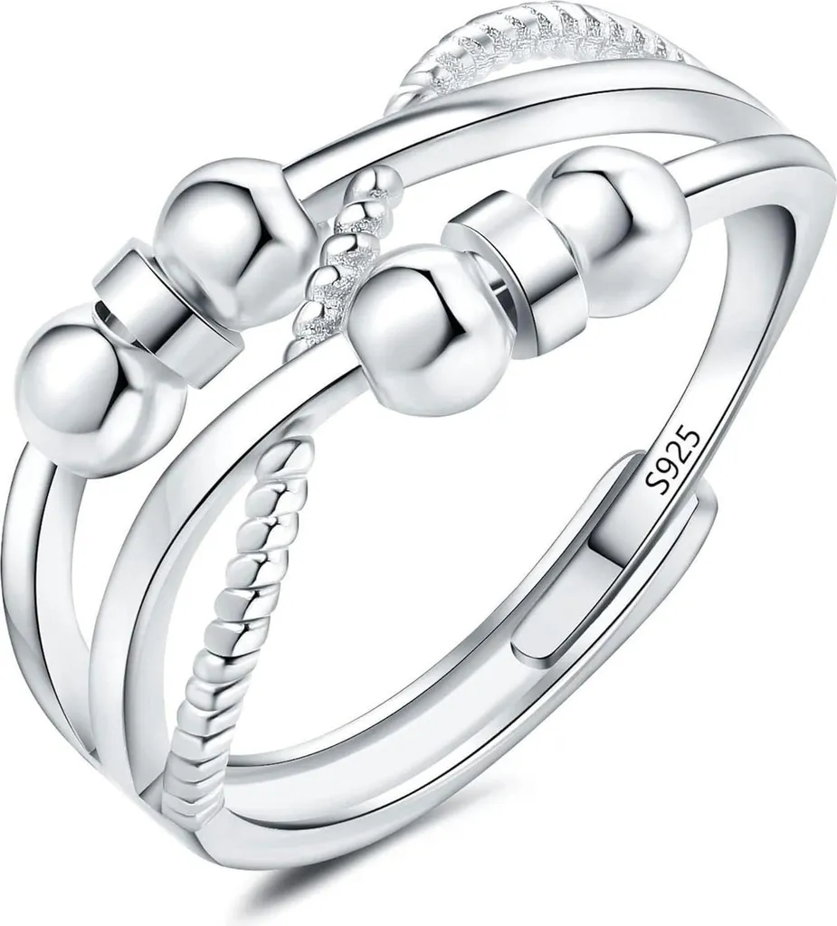 Bague de Méditation Infinity en Argent Fin 925 pour Femme et Homme