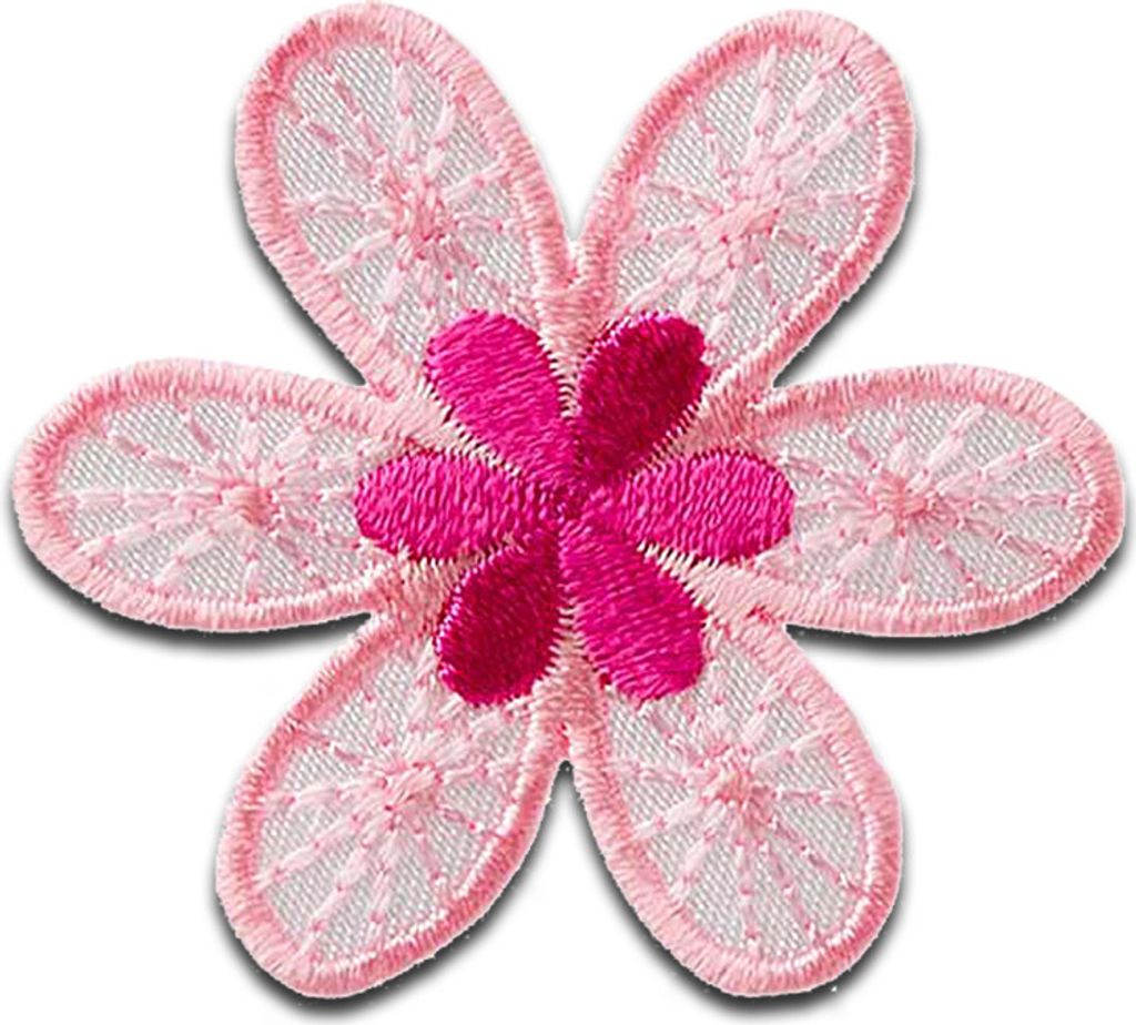 Blume Pflanze Blüte - Aufnäher, Bügelbild, Aufbügler, Applikationen, Patches, Flicken, Zum Aufbügeln, Größe: 4,5 x 4 cm
