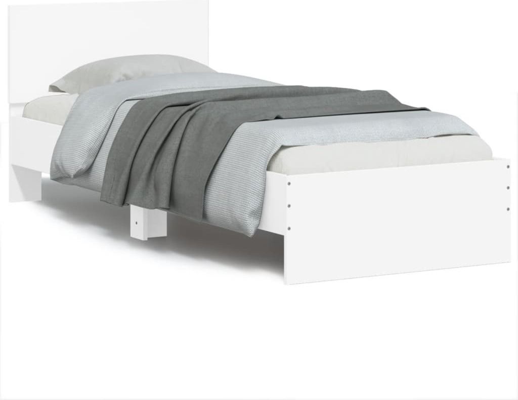 Maison Exclusive - Bettgestell mit Kopfteil Weiß 90x190 cm Holzwerkstoff