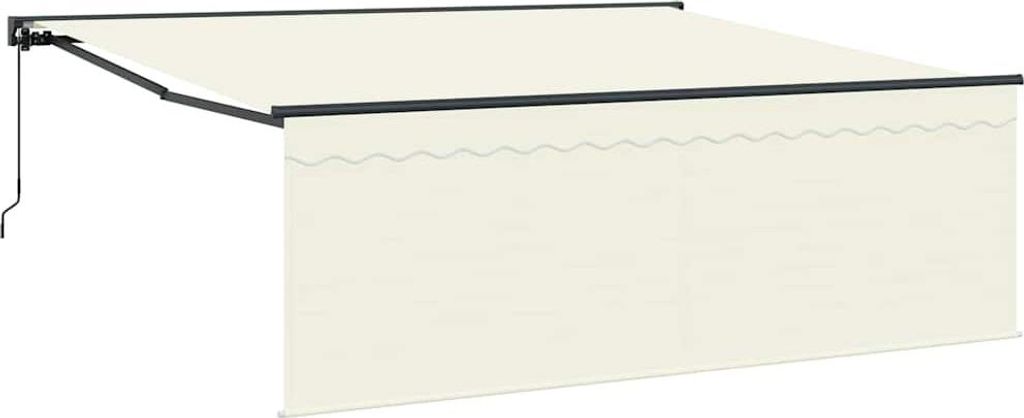 Einziehbare Markise Creme 400 x 300 cm Polyester und Aluminium