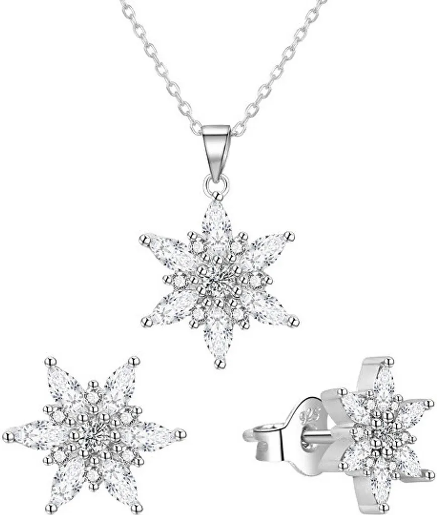 Offerta Parure Argento 925 AGT-SET01W | Collana e Orecchini Fiocco