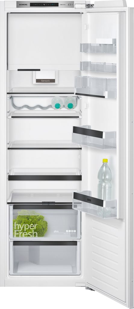 iQ500, Einbau-Kühlschrank mit Gefrierfach, 177.5 x 56 cm, Flachscharnier mit Softeinzug, KI82LSDE0