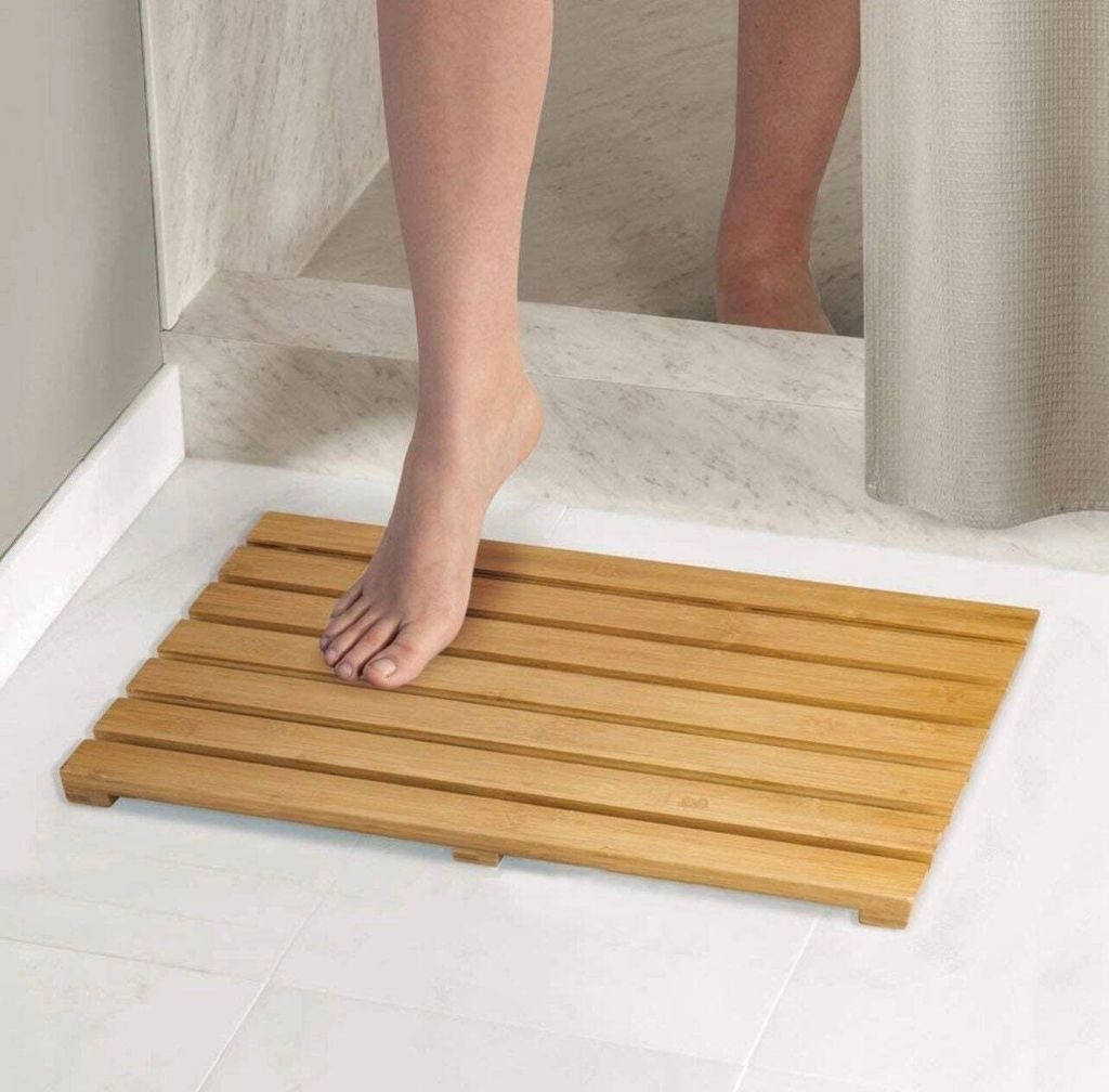 MF Five Baderost 100% Bambus Badematte, Bodenrost für Dusche Sauna Bad Pool
