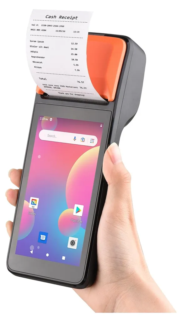 Scanner de code-barres 2D avec terminal de reçus POS à écran tactile 5" - 7