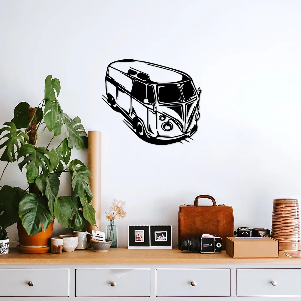 Wallity Woswos SKL2527 Nero: Decorazione Parete Metallo 70x60 cm