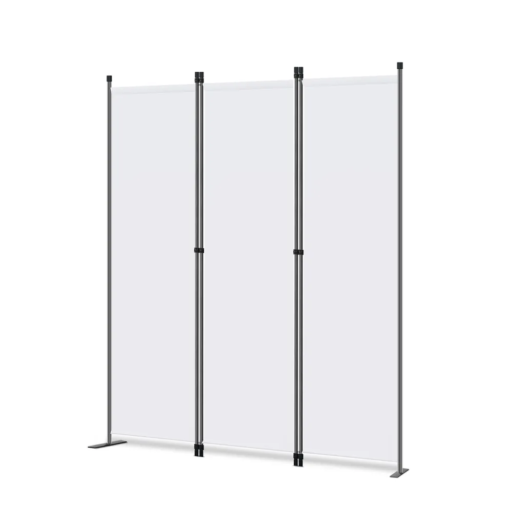 Paravent Intérieur 3 Volets Angel Living - Cloison Amovible Grise 170cm