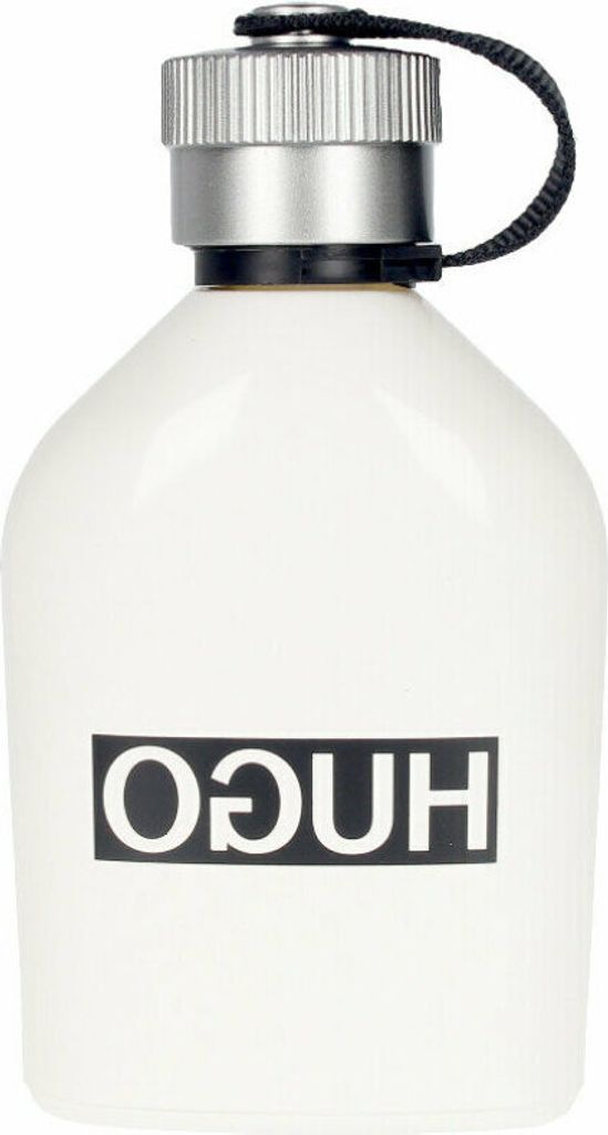 A white bottle of Hugo Boss Reversed Eau de Toilette for men.