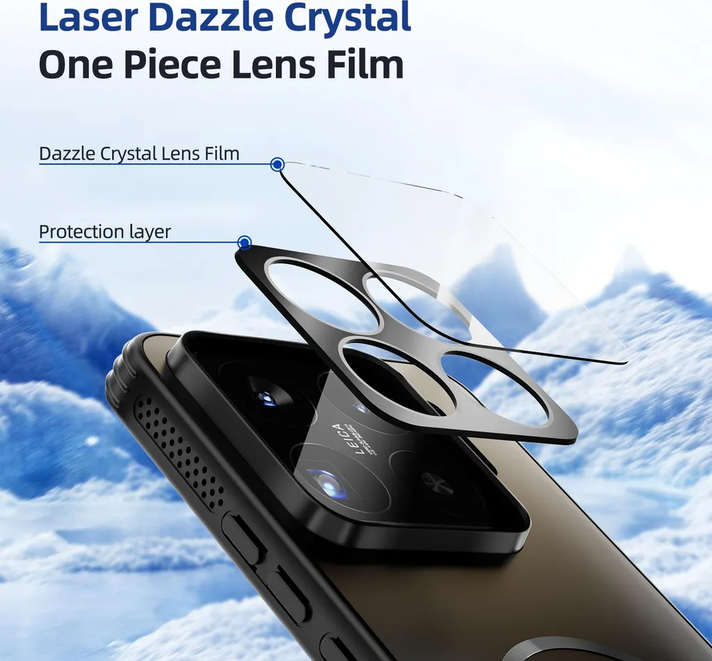 HAOYE Custodia Magnetica Per Xiaomi 15 Ultra 5G - Blu - Sottile TPU+PC Opaco Anti-Impronta - Supporto MagSafe