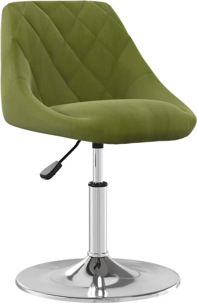 Chaise pivotante gain de place velours vert clair salle à manger x4