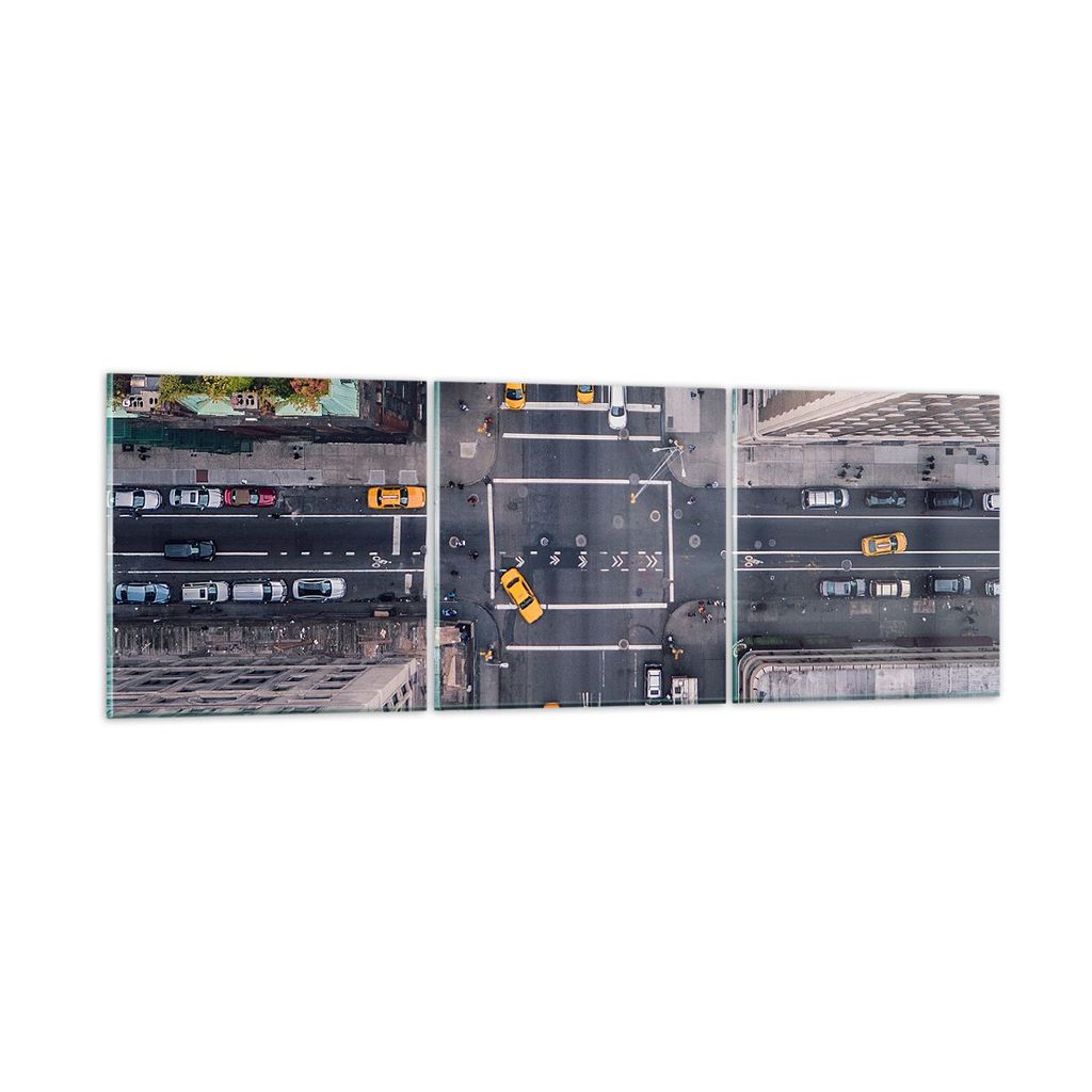 Bilder auf glas - New York Straße - 90x30cm - Glasbilder - Wandbilder - Bilder - Kunstdruck - zum Aufhängen bereit - Wanddekoration aus Glas - Gl...