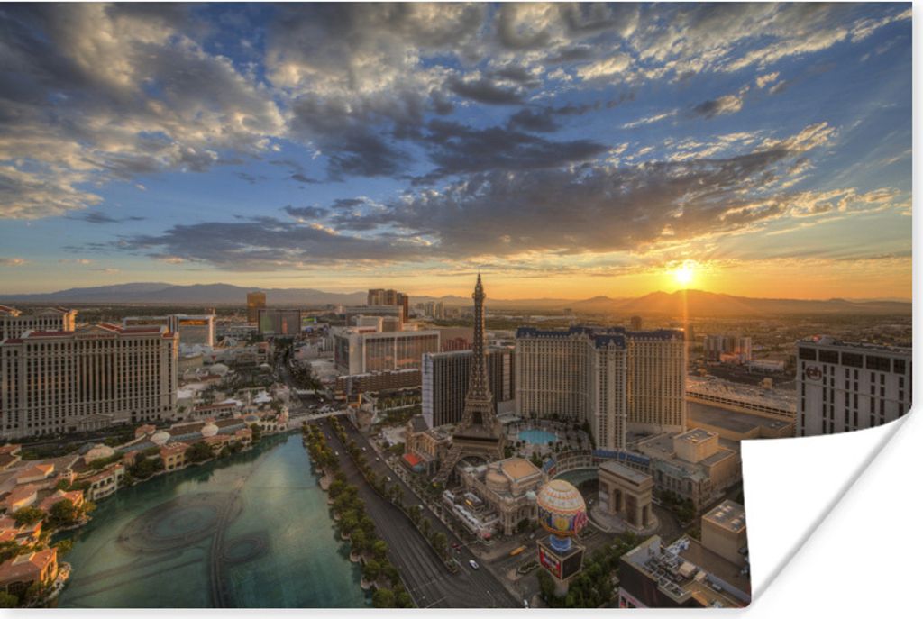 MuchoWow Poster Sonnenaufgang - Las Vegas - Stadt 30x20 cm - Plakate - Print