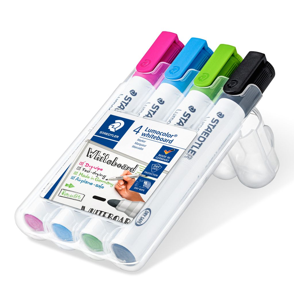 Pennarello a secco per lavagna bianca 4 colori v2 custodia Immagine del prodotto 