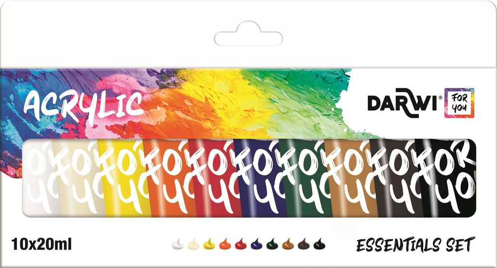 Darwi DFY Set Acrylfarben 10 x 20 ml