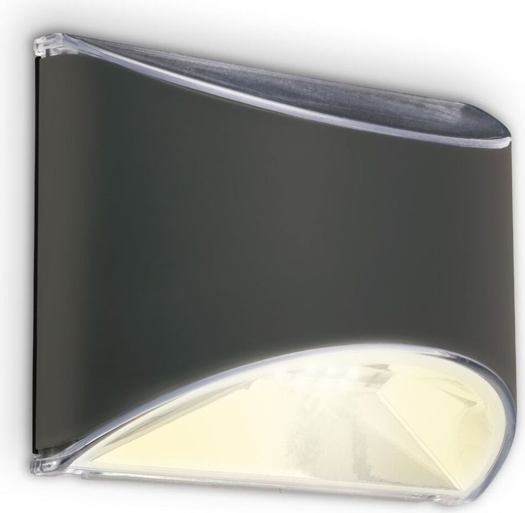 LED solar wall light, anthracite, 4xLED
