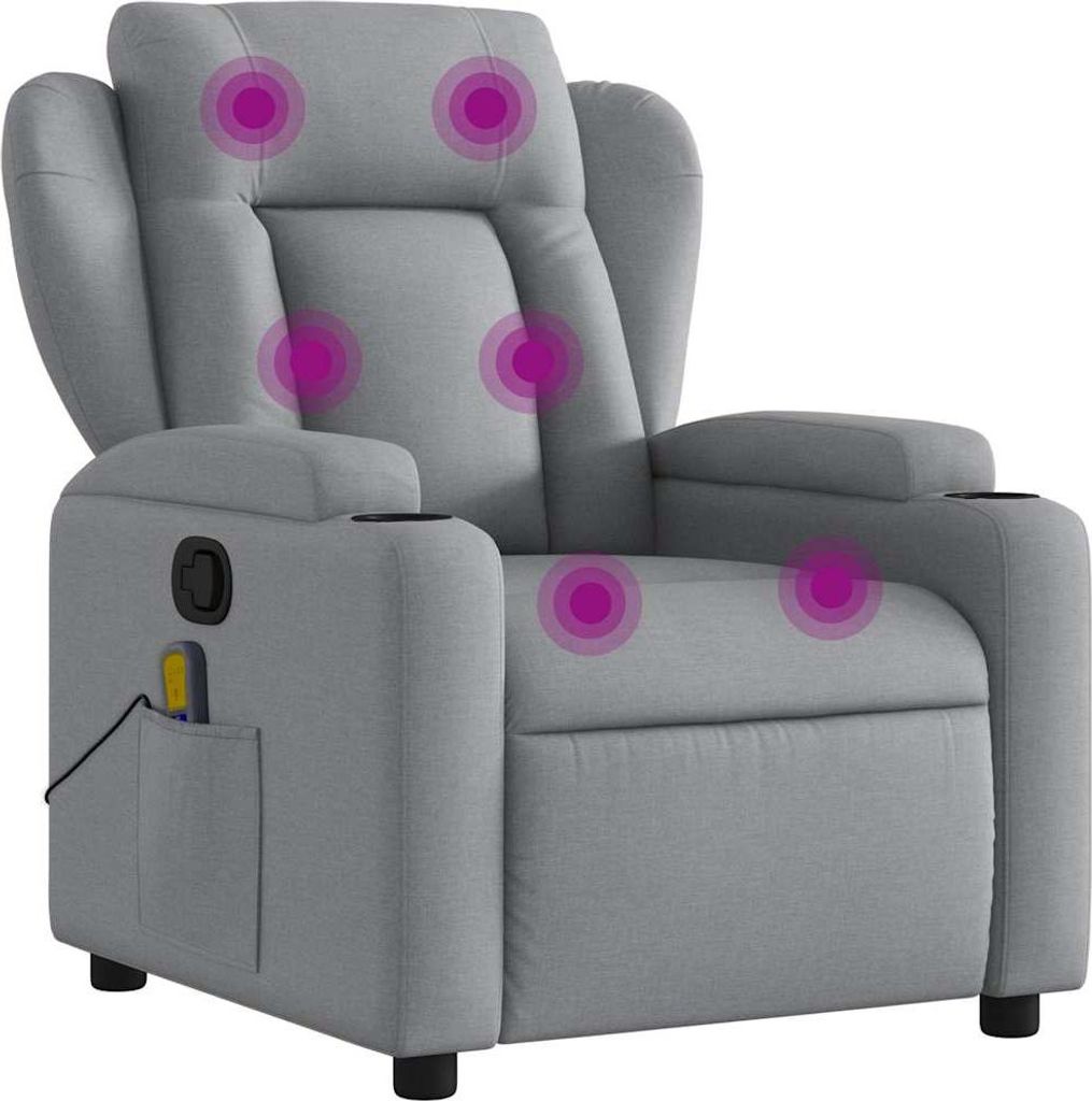 vidaXL Massagesessel Hellgrau Stoff Produktbild 