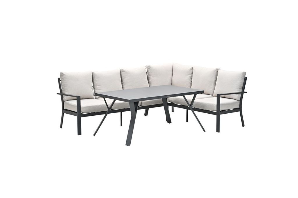 Garden Impressions Sergio Lounge-Dining Set 3-teilig - Rechts - carbon black - desert sand