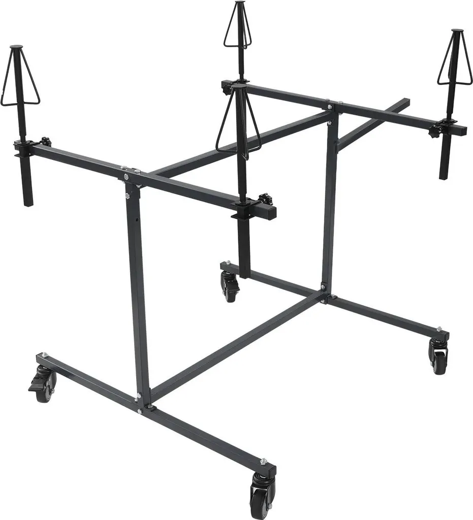 Support de peinture pour jantes en acier noir charge 100kg à 4 cônes