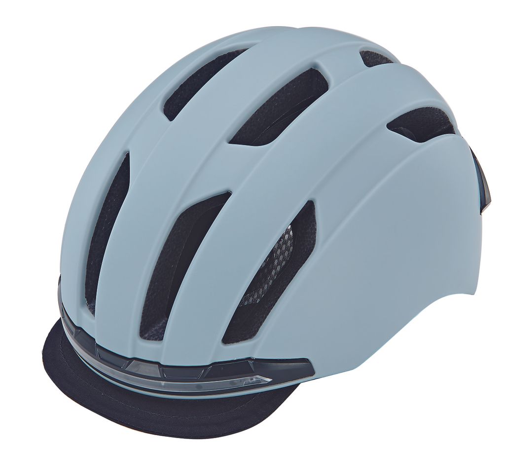 Prophete Fahrradhelm, Radhelm für Damen und Herren, Cityfahrrad- Helm EKO Urban, Inmold 360° Sichtbarkeit, LED-Licht vorne/hinten per USB aufladb...