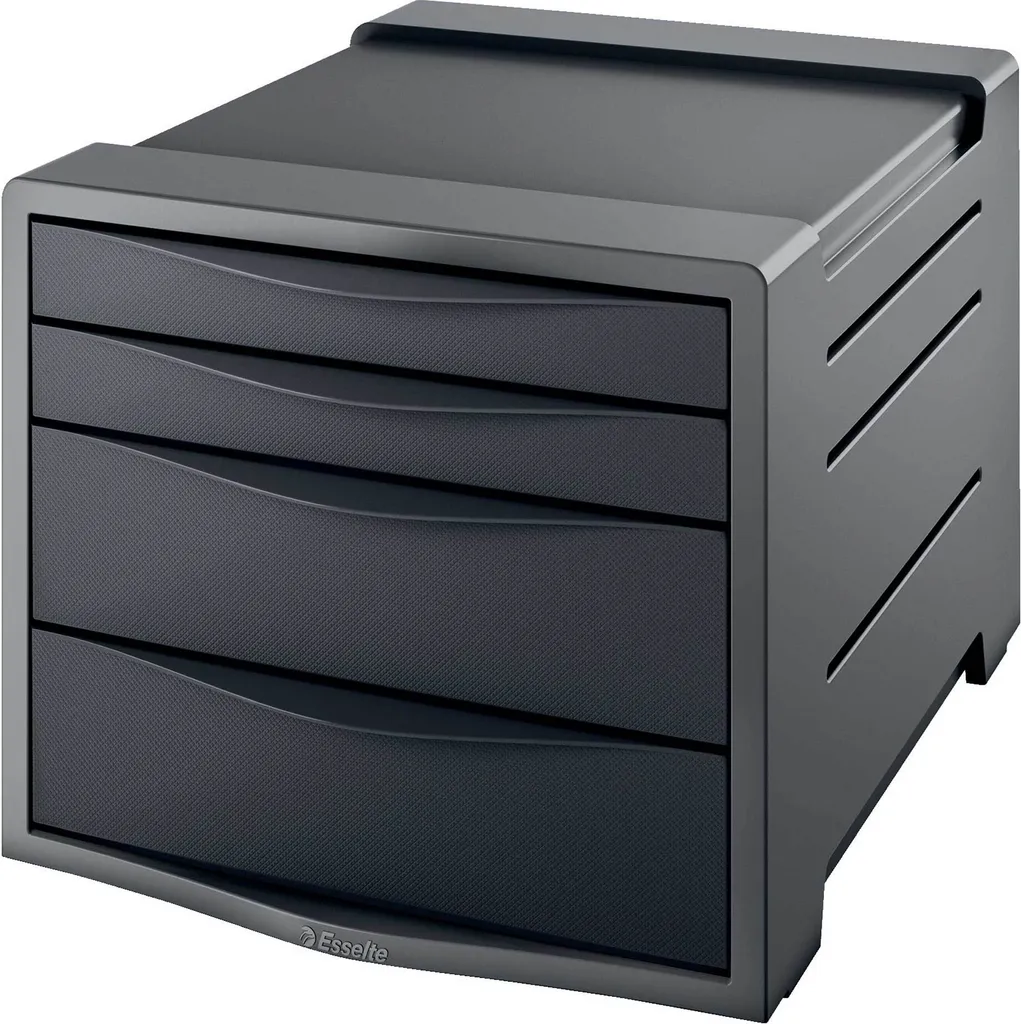 Cassettiera Esselte VIVIDA 4 Cassetti Nero - Organizer Ufficio Professionale