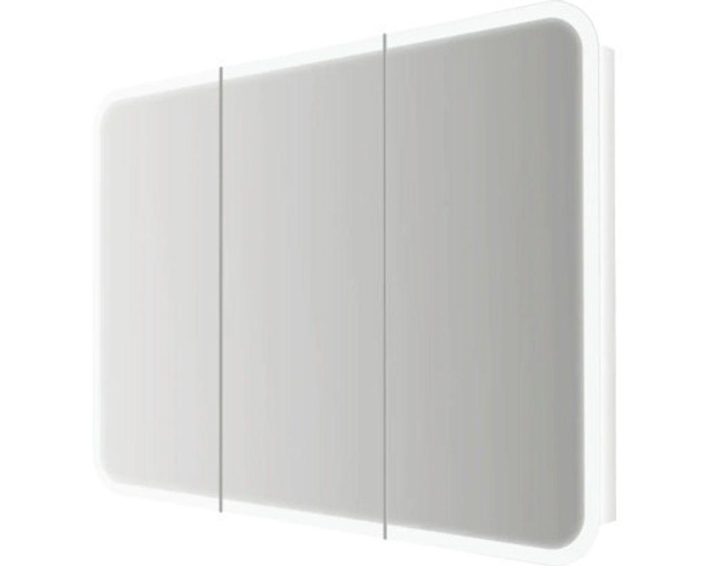 Spiegelschrank 3-türig 95x70cm soft weiß IP 44 (fremdkörper- und spritzwassergeschützt)
